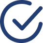 Blue checkmark icon on black background